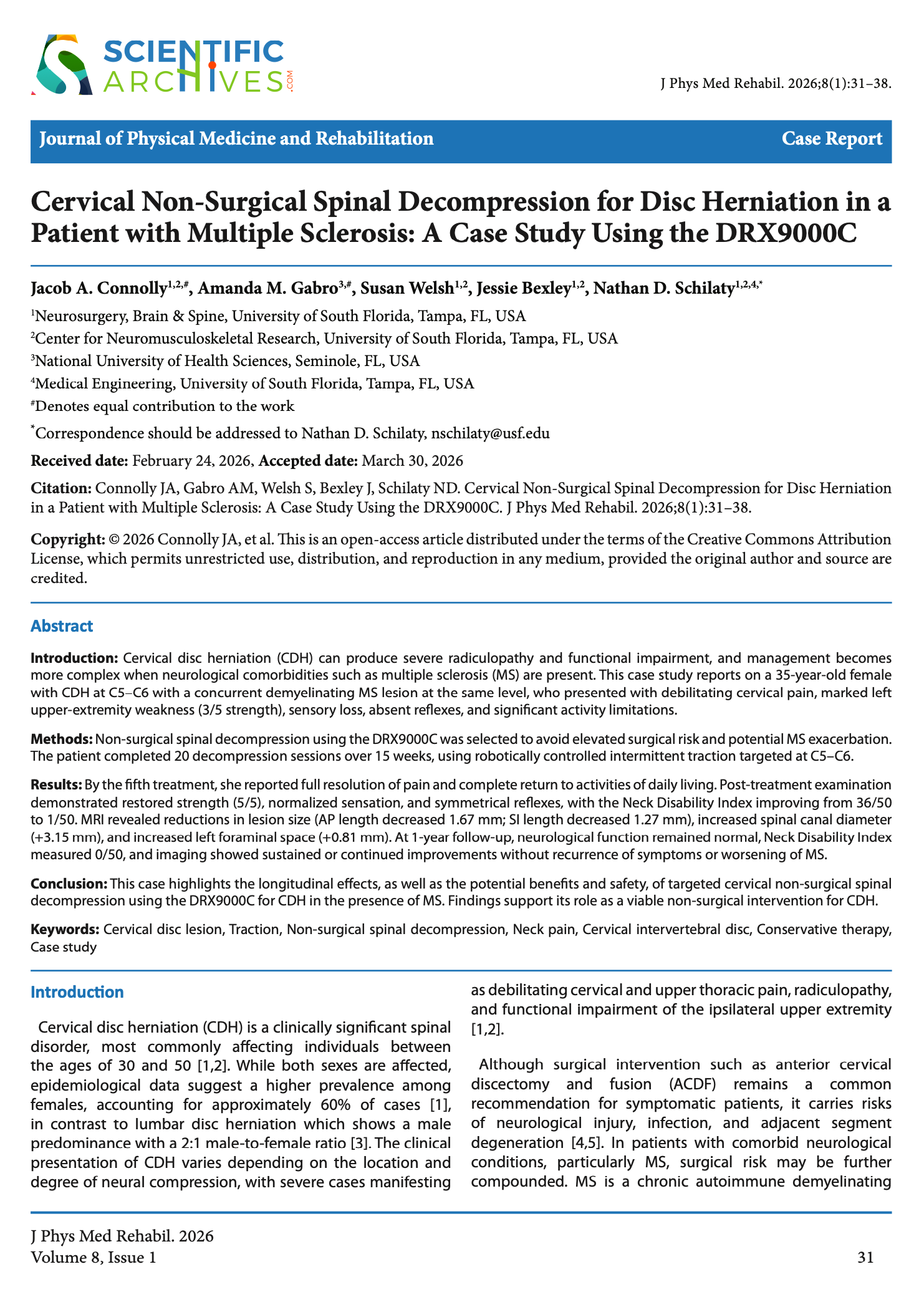 cervical decompression usf study cover