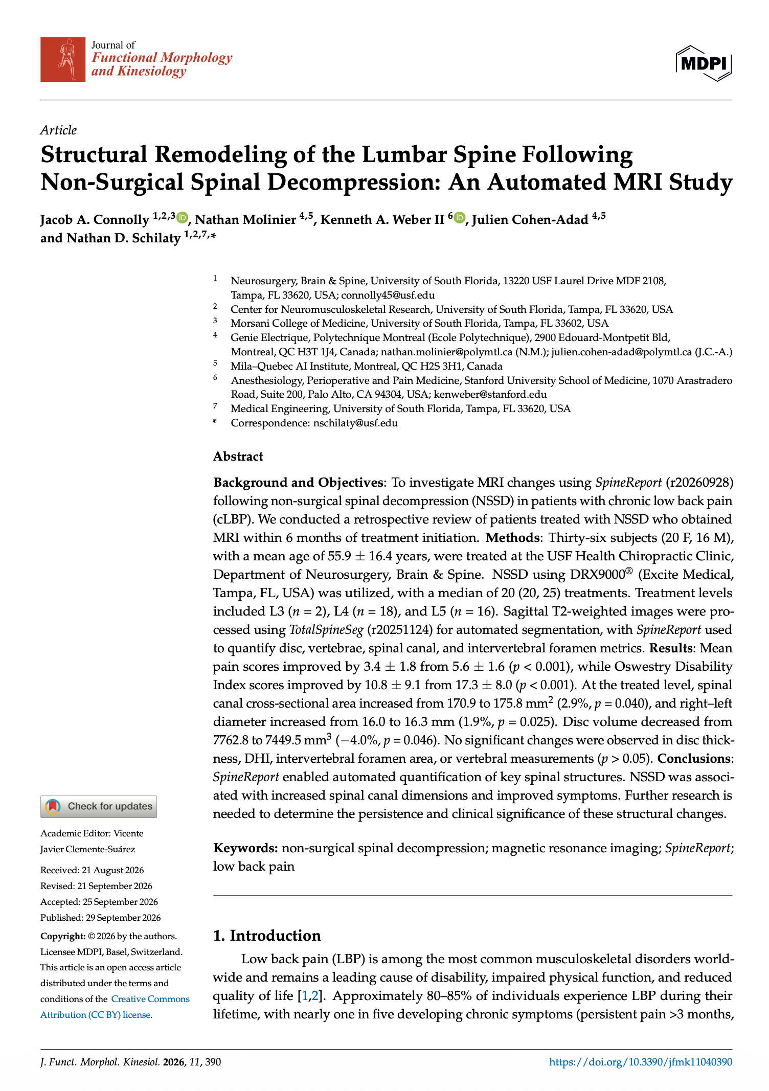 structural remodeling lumbar usf study cover